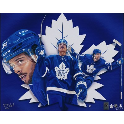 Auston Matthews Toronto Maple Leafs Unsigned Fanatics Authentic 16 x 20 Photo Print - Designed and Signed by Artist Brian Konnick - Limited Edition of 25