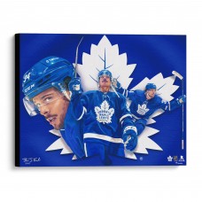 Auston Matthews Toronto Maple Leafs Stretched 20 x 24 Canvas Giclee Print - Designed and Signed by Artist Brian Konnick - Limited Edition of 25