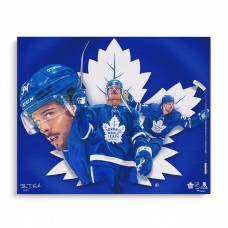 Auston Matthews Toronto Maple Leafs Stretched 20 x 24 Canvas Giclee Print - Designed and Signed by Artist Brian Konnick - Limited Edition of 25