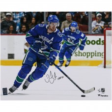 Daniel Sedin Vancouver Canucks Autographed Fanatics Authentic 16 x 20 Blue Jersey Skating Photograph with HOF 22 Inscription - Limited Edition of 22