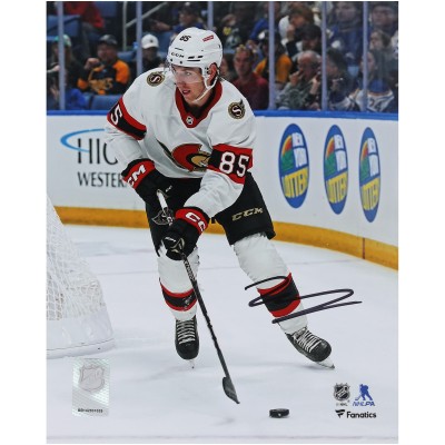 Jake Sanderson Ottawa Senators Autographed Fanatics Authentic 8 x 10 White Jersey NHL Debut Photograph