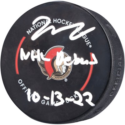 Шайба с автографом Jake Sanderson Ottawa Senators Fanatics Authentic Official Game with NHL Debut 10-13-22 Inscription