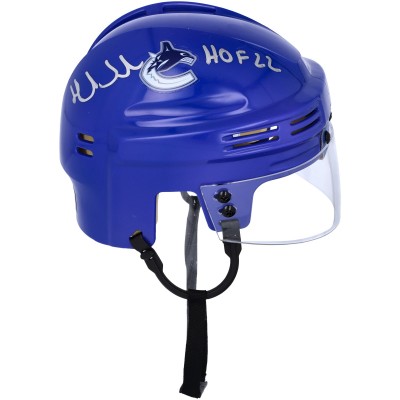 Henrik Sedin Vancouver Canucks Autographed Fanatics Authentic Blue Mini Helmet with HOF 22 Inscription
