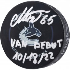 Шайба с автографом Ilya Mikheyev Vancouver Canucks Fanatics Authentic Official Game with Van Debut 10/18/22 Inscription