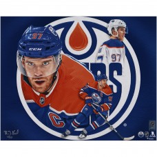 Connor McDavid Edmonton Oilers Unsigned Fanatics Authentic 16 x 20 Photo Print - Designed and Signed by Artist Brian Konnick - Limited Edition of 25