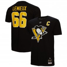 Футболка Mario Lemieux Pittsburgh Penguins Mitchell & Ness Name & Number - Black