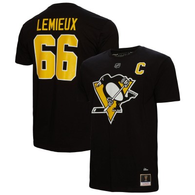 Футболка Mario Lemieux Pittsburgh Penguins Mitchell & Ness Name & Number - Black