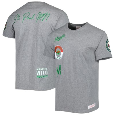 Футболка Minnesota Wild Mitchell & Ness City Collection - Heather Gray
