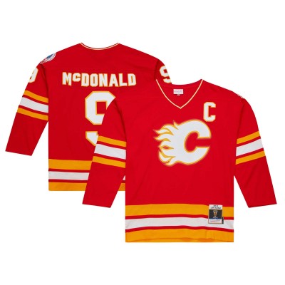 Игровая джерси Lanny McDonald Calgary Flames Mitchell & Ness Captain Patch 1988/89 Blue Line Player - Red