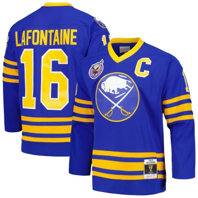 Игровая джерси Pat LaFontaine Buffalo Sabres Mitchell & Ness Captain Patch 1992/93 Blue Line Player - Royal