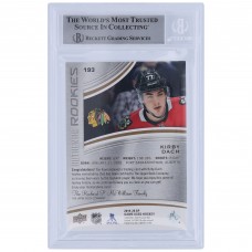 Kirby Dach Chicago Blackhawks Autographed 2019-20 Upper Deck SP Game Used Gold Authentic Rookies Relic #193 #/599 Beckett Fanatics Witnessed Authenticated Rookie Card