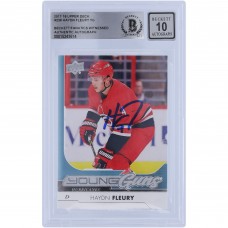 Haydn Fleury Carolina Hurricanes Autographed 2017-18 Upper Deck Young Guns #236 Beckett Fanatics Witnessed Authenticated 10 Rookie Card