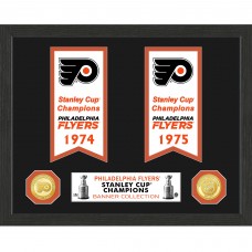 Philadelphia Flyers Highland Mint Two-Time Stanley Cup Champions 12 x 15 Framed Banner Collection