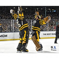 Linus Ullmark and Jeremy Swayman Boston Bruins Unsigned Fanatics Authentic Celebrate Winning the 2023 Discover NHL Winter Classic Photograph