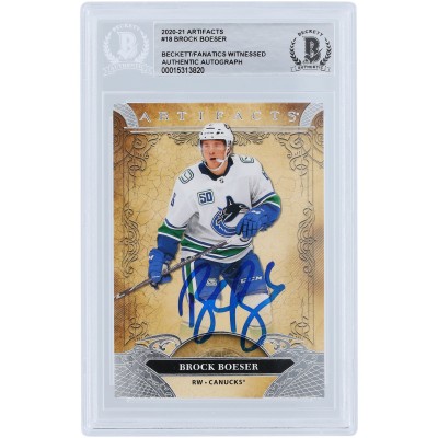 Brock Boeser Vancouver Canucks Autographed 2020-21 Upper Deck Artifacts #18 Beckett Fanatics Witnessed Authenticated Card