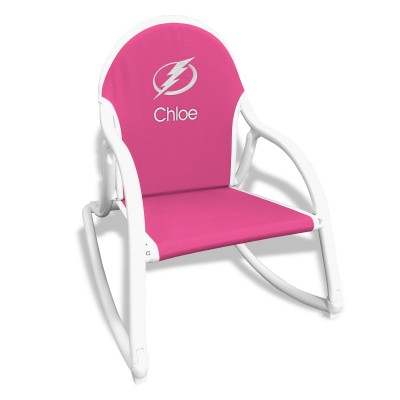 Childrens Tampa Bay Lightning Pink Personalized Rocking Chair