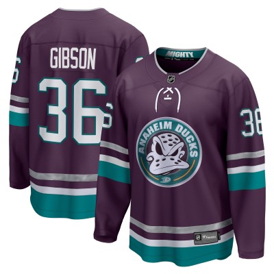 Игровая джерси John Gibson Anaheim Ducks Fanatics 30th Anniversary Premier Breakaway - Purple