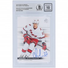 Andrei Svechnikov Carolina Hurricanes Autographed 2019-20 Upper Deck SP Authentic #96 Beckett Fanatics Witnessed Authenticated 10 Card Andrei Svechnikov Carolina Hurricanes Autographed 2019-20 Upper Deck SP Authentic #96 Beckett Fanatics Witnessed Authenticated 10 Card
