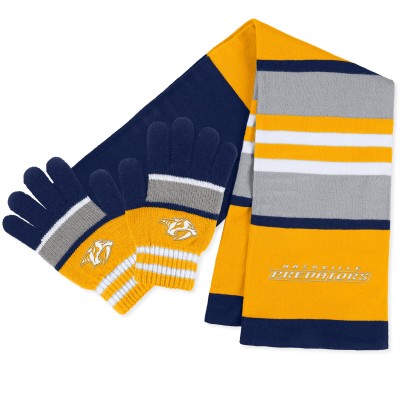 Перчатки и шарф Nashville Predators WEAR by Erin Andrews Womens Stripe