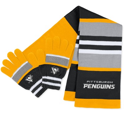 Шарф и перчатки Pittsburgh Penguins WEAR by Erin Andrews Womens Stripe
