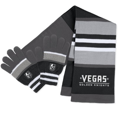 Vegas Golden Knights WEAR by Erin Andrews Womens Stripe Glove & Scarf Set