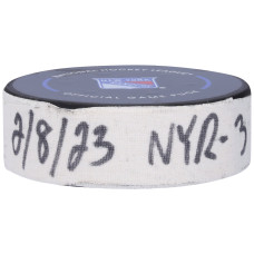 Шайба с игры Alexis Lafreniere New York Rangers Fanatics Authentic from February 8, 2023 vs. Vancouver Canucks Шайба с игры Alexis Lafreniere New York Rangers Fanatics Authentic from February 8, 2023 vs. Vancouver Canucks