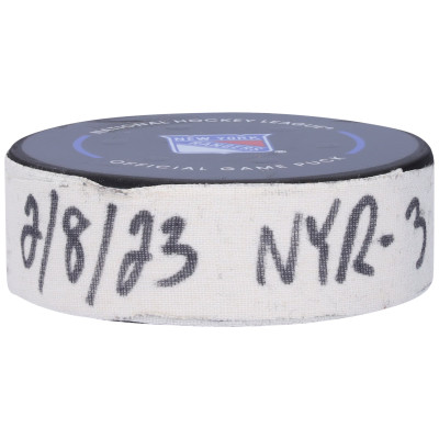 Шайба с игры Alexis Lafreniere New York Rangers Fanatics Authentic from February 8, 2023 vs. Vancouver Canucks